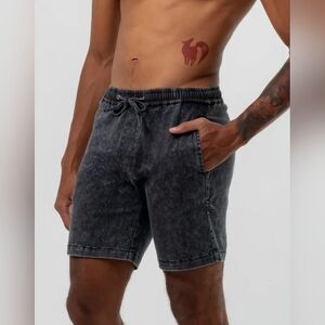 NWT Mono B Charcoal Acid Wash Shorts for Men Size Medium 100% COTTON